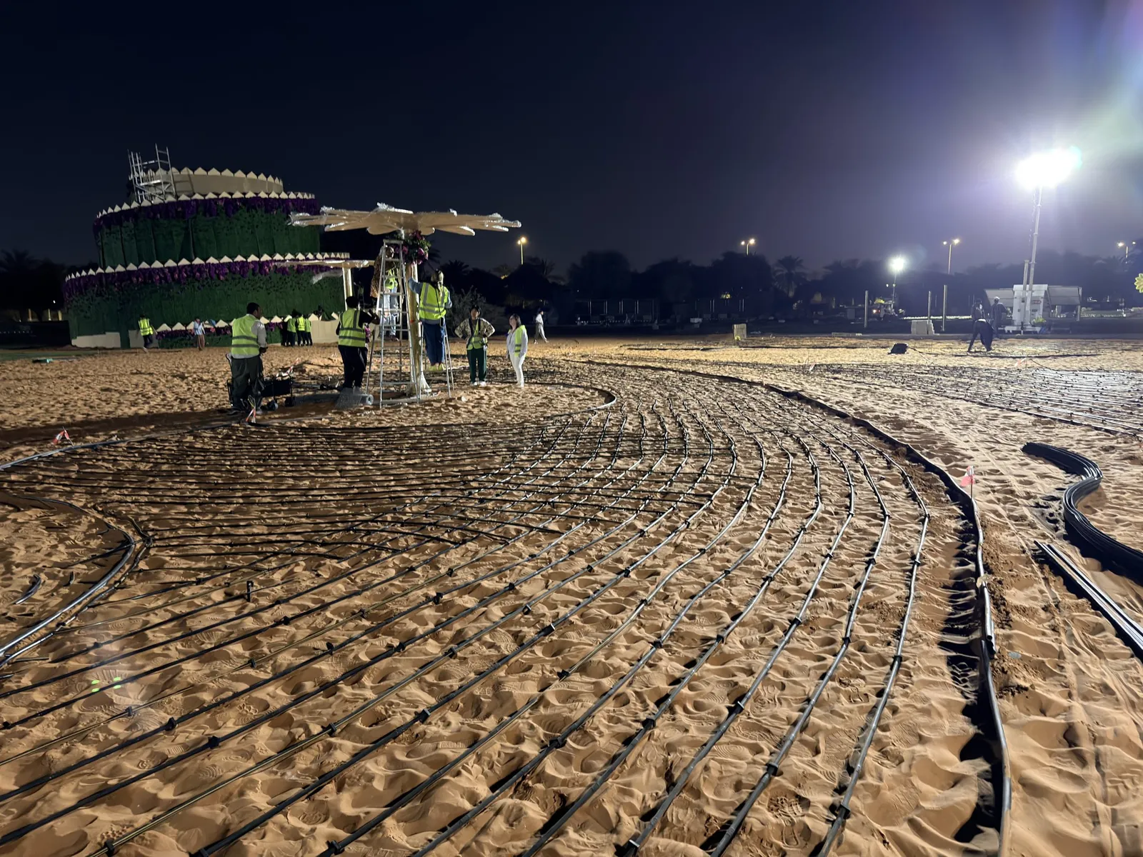 Flower Festival infrastructure · Irrigation · night works