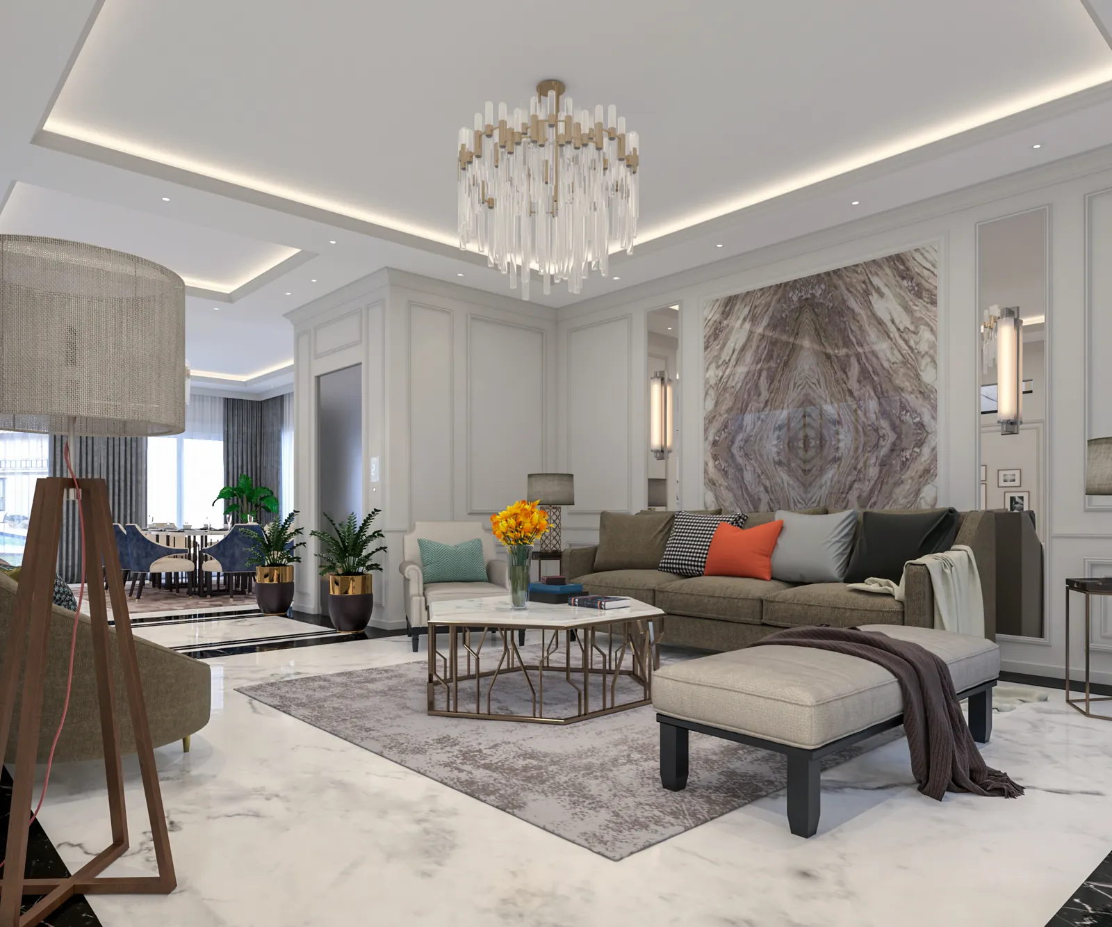 Reception · residential interior design · 3D visualisation